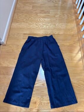 Wide-Leg Navy Pull-On Pants
